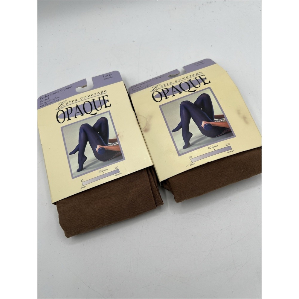 Lot Of 2 Vintage JC Penney Performance Opaque Footed Tights 60 Denier Leg Suntan